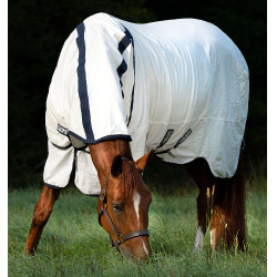 Rambo Natura Summer 0g vliegendeken met halsstuk Horseware Wit / marineblauw