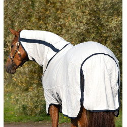 Rambo Natura Summer 0g vliegendeken met halsstuk Horseware Wit / marineblauw