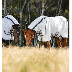 Rambo Natura Summer 0g vliegendeken met halsstuk Horseware Wit / marineblauw