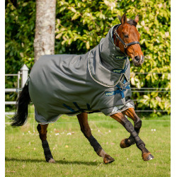 Horseware Amigo® Bravo 12 Plus 250g 1200D deken Grijs schaduw / marine / limoen