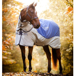 Buitendeken Horseware Rambo® Autumn Series met disc-sluiting buitenkant 0g met voering 100g Marine / grijs Blauw