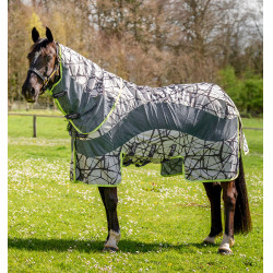 Anti-vliegendeken Horseware Camouflage 3-in-1 Amigo® CamoFly Grijs / limoengroen bedrukt Motieven Anti-vliegendeken Horseware Camouflage 3-in-1 Amigo® CamoFly Grijs / limoengroen bedrukt Motieven