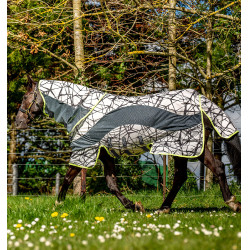 Anti-vliegendeken Horseware Camouflage 3-in-1 Amigo® CamoFly Grijs / limoengroen bedrukt Motieven Anti-vliegendeken Horseware Camouflage 3-in-1 Amigo® CamoFly Grijs / limoengroen bedrukt Motieven