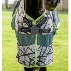 Anti-vliegendeken Horseware Camouflage 3-in-1 Amigo® CamoFly Grijs / limoengroen bedrukt Motieven Anti-vliegendeken Horseware Camouflage 3-in-1 Amigo® CamoFly Grijs / limoengroen bedrukt Motieven
