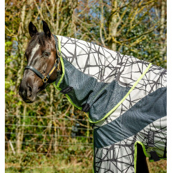 Anti-vliegendeken Horseware Camouflage 3-in-1 Amigo® CamoFly Grijs / limoengroen bedrukt Motieven Anti-vliegendeken Horseware Camouflage 3-in-1 Amigo® CamoFly Grijs / limoengroen bedrukt Motieven