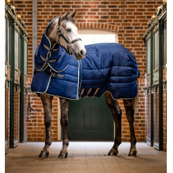 Horseware Rambo Optimo Stable Plus 400g deken Marine / beige / blauw / marine Marineblauw Horseware Rambo Optimo Stable Plus 400g deken Marine / beige / blauw / marine Marineblauw