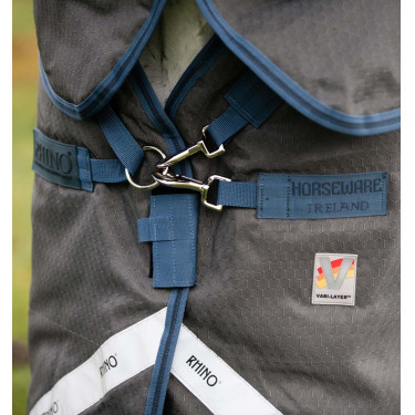 Horseware Rhino Hexstop Plus Turnout 100g deken Grijs / indigo / marineblauw