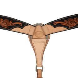 Western borsttuig met donker bloemmotief Pool's Zwart / natuur