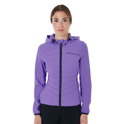 Damesdonsjas in technische mix Equestro Violet dahlia