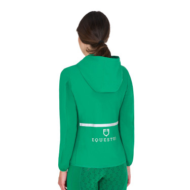 Damesdonsjas in technische mix Equestro Oceaanblauw Groen