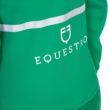 Damesdonsjas in technische mix Equestro Oceaanblauw Groen