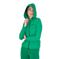 Damesdonsjas in technische mix Equestro Oceaanblauw Groen