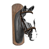 Derby hoofdstel met gouden pin en rubberen teugels Donkerbruin