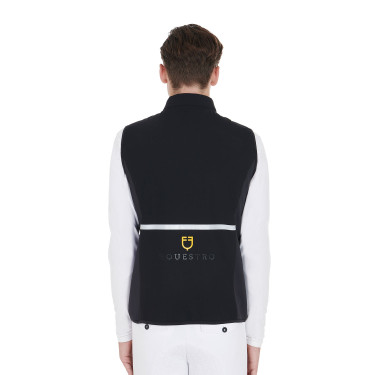Slim fit Equestro herenbodywarmer van technische stof Zwart Slim fit Equestro herenbodywarmer van technische stof Zwart