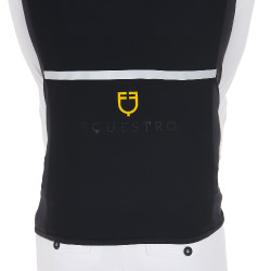 Slim fit Equestro herenbodywarmer van technische stof Zwart Slim fit Equestro herenbodywarmer van technische stof Zwart