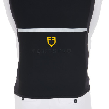 Slim fit Equestro herenbodywarmer van technische stof Zwart Slim fit Equestro herenbodywarmer van technische stof Zwart