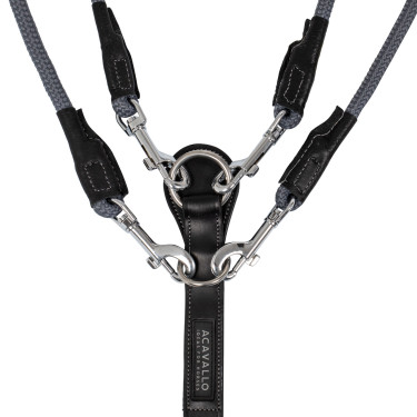 Koppel van kalfsleer en nylon Acavallo Zwart