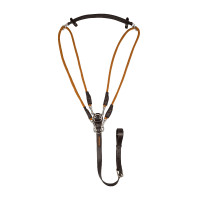 Koppel van kalfsleer en nylon Acavallo Donkerbruin