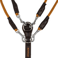 Koppel van kalfsleer en nylon Acavallo Donkerbruin