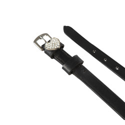 Leren sporenriemen met strassversieringen Equestro Hart