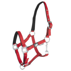 Veulenhalster van zacht aanvoelend leer met dubbele verstelling Supreme Rood