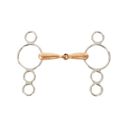 Bit met 4 ringen voor pony in koper 10,5 cm Umbria Equitazione