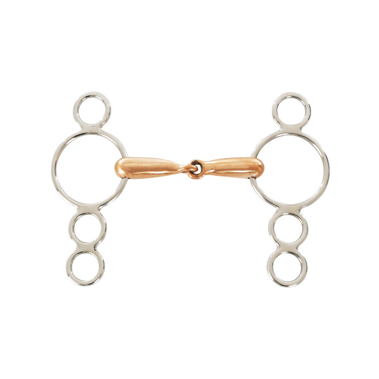 Bit met 4 ringen voor pony in koper 10,5 cm Umbria Equitazione