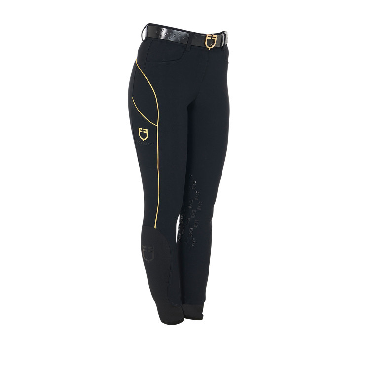 Slim fit damesrijbroek kniestukken grip Equestro
