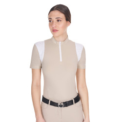 Dames trainingspolo slim fit met inzetstukken van mesh Equestro