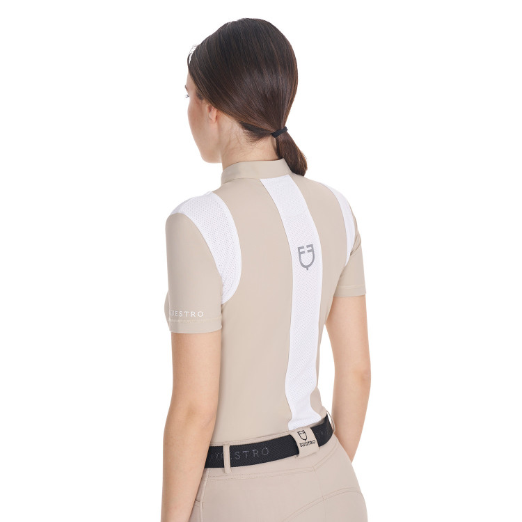 Dames trainingspolo slim fit met inzetstukken van mesh Equestro Dames trainingspolo slim fit met inzetstukken van mesh Equestro