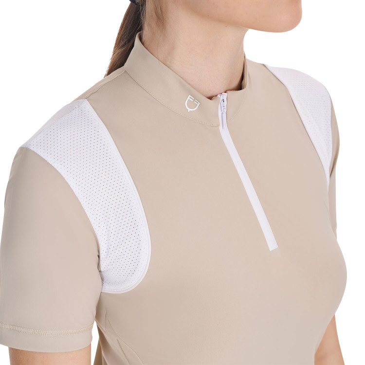 Dames trainingspolo slim fit met inzetstukken van mesh Equestro Dames trainingspolo slim fit met inzetstukken van mesh Equestro