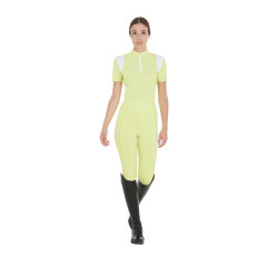 Dames trainingspolo slim fit met inzetstukken van mesh Equestro Citroen Geel Dames trainingspolo slim fit met inzetstukken van mesh Equestro Citroen Geel