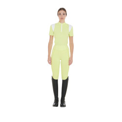 Dames trainingspolo slim fit met inzetstukken van mesh Equestro Citroen Geel Dames trainingspolo slim fit met inzetstukken van mesh Equestro Citroen Geel