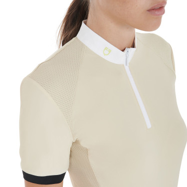 Wedstrijdpolo voor dames, slim fit, met contrasterende schouderstukken Equestro Wedstrijdpolo voor dames, slim fit, met contrasterende schouderstukken Equestro
