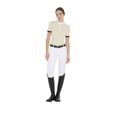 Wedstrijdpolo voor dames, slim fit, met contrasterende schouderstukken Equestro Wedstrijdpolo voor dames, slim fit, met contrasterende schouderstukken Equestro