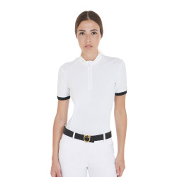 Wedstrijdpolo voor dames, slim fit, met contrasterende schouderstukken Equestro