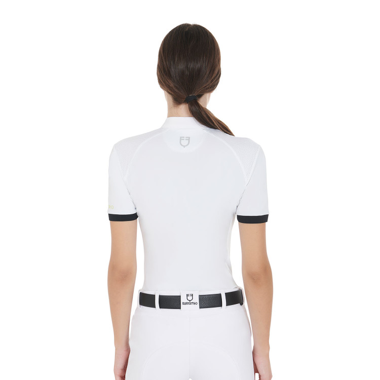Wedstrijdpolo voor dames, slim fit, met contrasterende schouderstukken Equestro Wedstrijdpolo voor dames, slim fit, met contrasterende schouderstukken Equestro