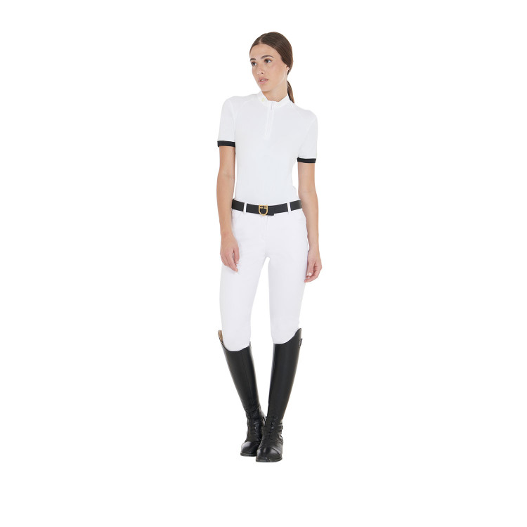 Wedstrijdpolo voor dames, slim fit, met contrasterende schouderstukken Equestro Wedstrijdpolo voor dames, slim fit, met contrasterende schouderstukken Equestro