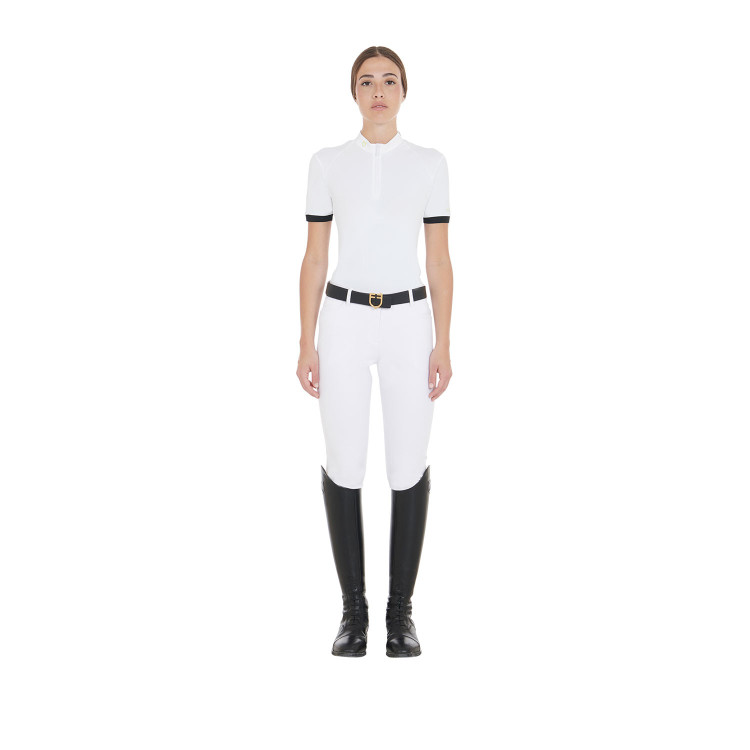 Wedstrijdpolo voor dames, slim fit, met contrasterende schouderstukken Equestro Wedstrijdpolo voor dames, slim fit, met contrasterende schouderstukken Equestro