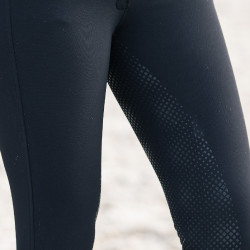 Damesrijbroek Horze Grand Prix met siliconen zitvlak Zwart