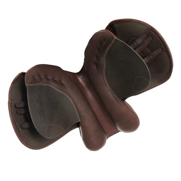 Springzadel Guttuso met wollen kussens Acavallo Donkerbruin