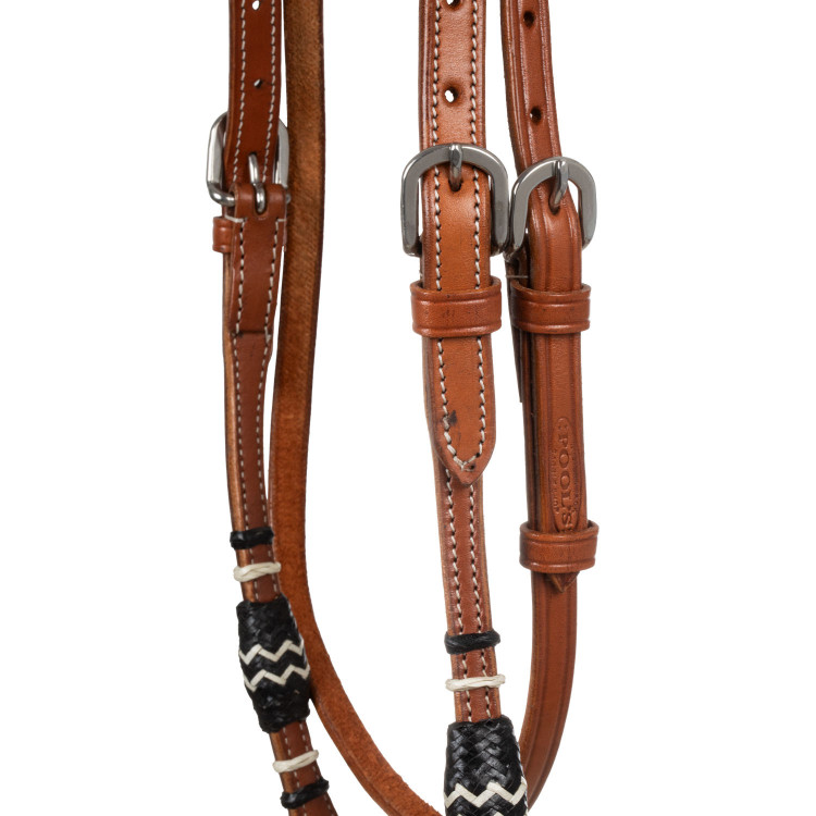 Tweekleurige bosal-set met teugels van paardenhaar Pool's Tweekleurige bosal-set met teugels van paardenhaar Pool's