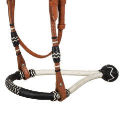 Tweekleurige bosal-set met teugels van paardenhaar Pool's Tweekleurige bosal-set met teugels van paardenhaar Pool's