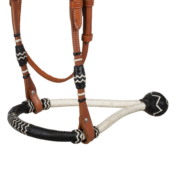Tweekleurige bosal-set met teugels van paardenhaar Pool's Tweekleurige bosal-set met teugels van paardenhaar Pool's