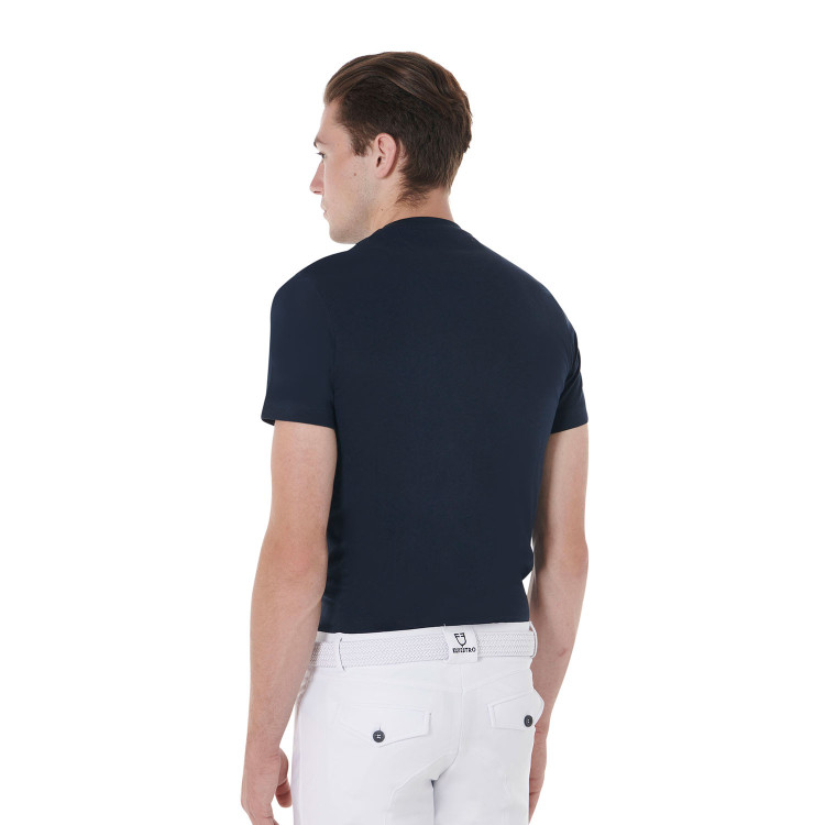 Katoenen T-shirt Equestro voor heren slim fit met Jump-print Katoenen T-shirt Equestro voor heren slim fit met Jump-print