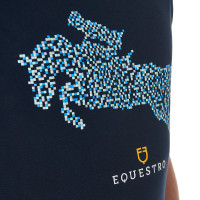 Heren T-shirt van katoen Equestro slim fit met Jump-print Marine Marineblauw Heren T-shirt van katoen Equestro slim fit met Jump-print Marine Marineblauw