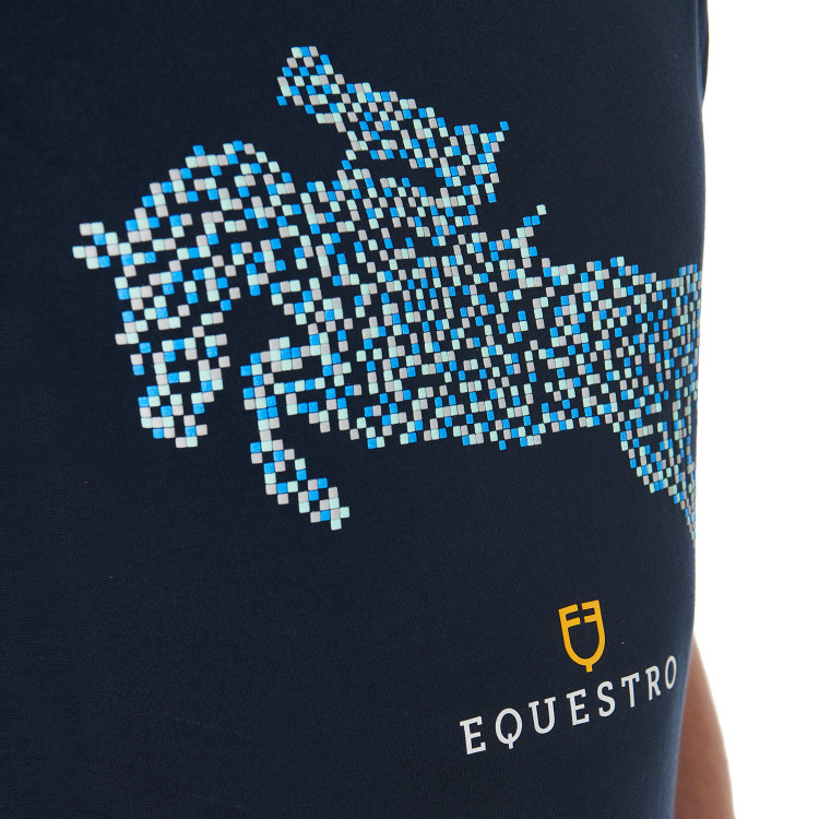 Katoenen T-shirt Equestro voor heren slim fit met Jump-print Katoenen T-shirt Equestro voor heren slim fit met Jump-print