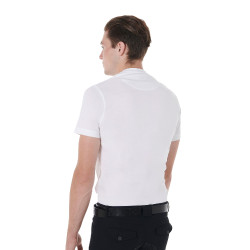 Katoenen T-shirt Equestro voor heren slim fit met Jump-print Wit Katoenen T-shirt Equestro voor heren slim fit met Jump-print Wit