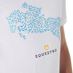 Katoenen T-shirt Equestro voor heren slim fit met Jump-print Wit Katoenen T-shirt Equestro voor heren slim fit met Jump-print Wit