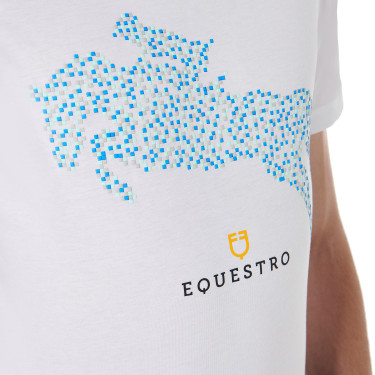 Katoenen T-shirt Equestro voor heren slim fit met Jump-print Katoenen T-shirt Equestro voor heren slim fit met Jump-print
